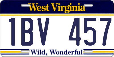 WV license plate 1BV457