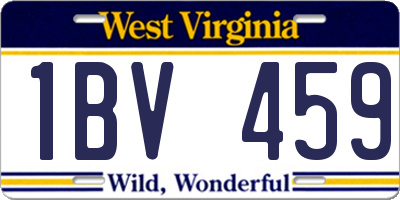 WV license plate 1BV459