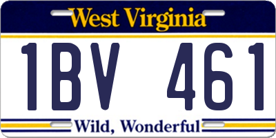 WV license plate 1BV461
