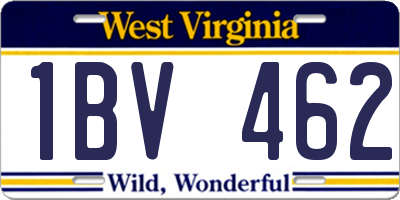 WV license plate 1BV462