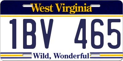 WV license plate 1BV465