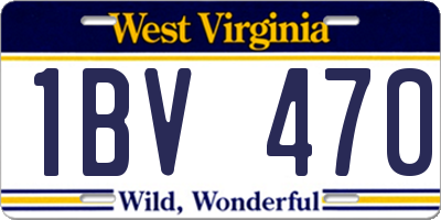 WV license plate 1BV470