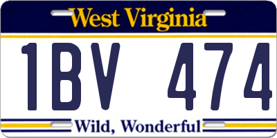WV license plate 1BV474