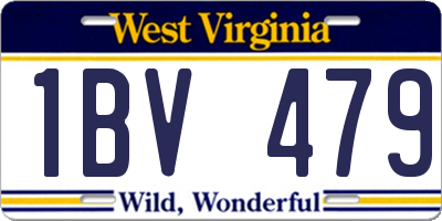 WV license plate 1BV479