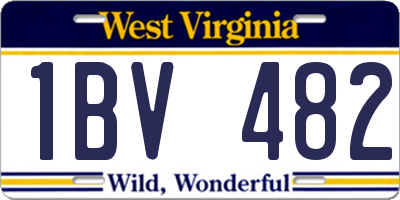 WV license plate 1BV482