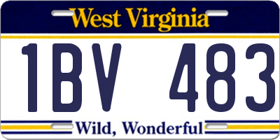 WV license plate 1BV483