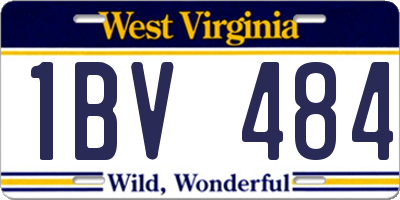 WV license plate 1BV484