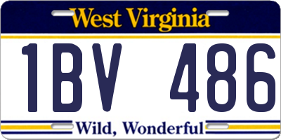 WV license plate 1BV486