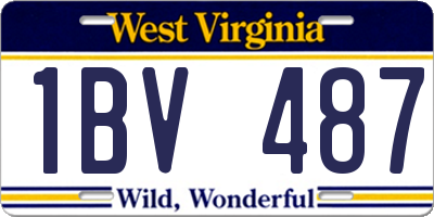 WV license plate 1BV487