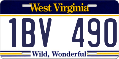 WV license plate 1BV490