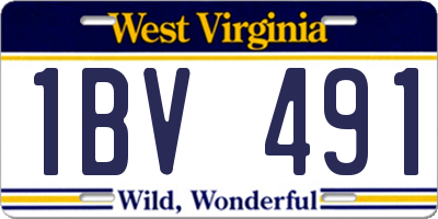 WV license plate 1BV491