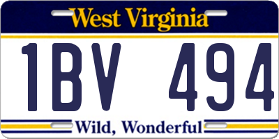 WV license plate 1BV494