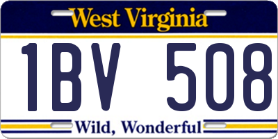 WV license plate 1BV508
