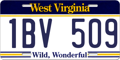 WV license plate 1BV509