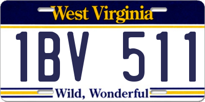 WV license plate 1BV511