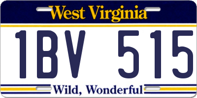 WV license plate 1BV515