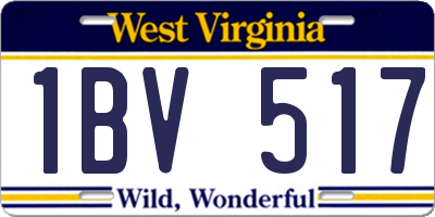 WV license plate 1BV517