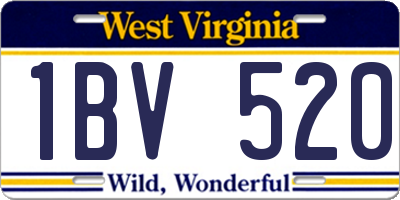 WV license plate 1BV520