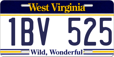 WV license plate 1BV525