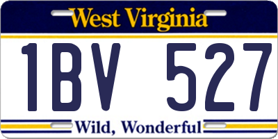 WV license plate 1BV527