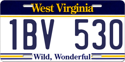 WV license plate 1BV530