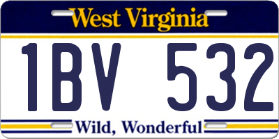WV license plate 1BV532