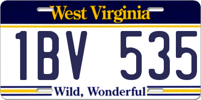 WV license plate 1BV535