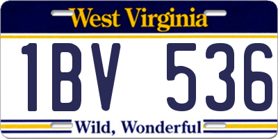 WV license plate 1BV536