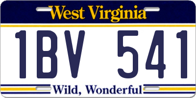 WV license plate 1BV541