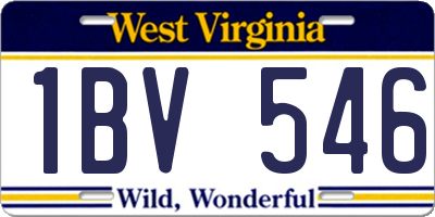 WV license plate 1BV546