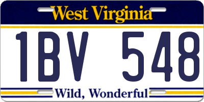 WV license plate 1BV548