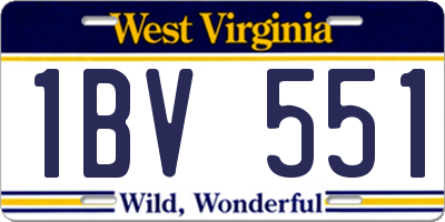 WV license plate 1BV551