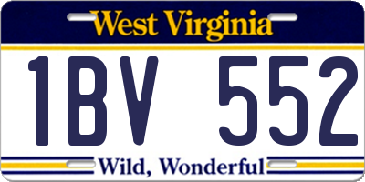 WV license plate 1BV552