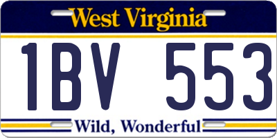 WV license plate 1BV553