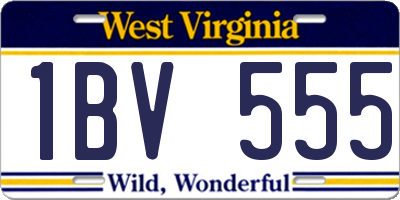 WV license plate 1BV555
