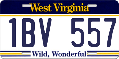 WV license plate 1BV557