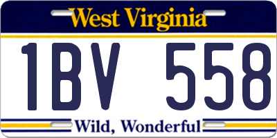 WV license plate 1BV558
