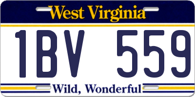 WV license plate 1BV559