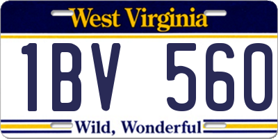 WV license plate 1BV560