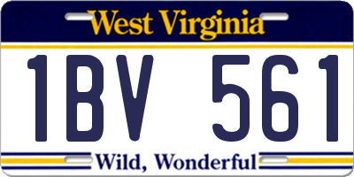 WV license plate 1BV561