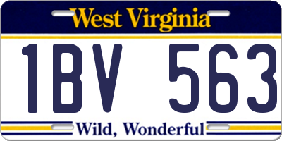 WV license plate 1BV563