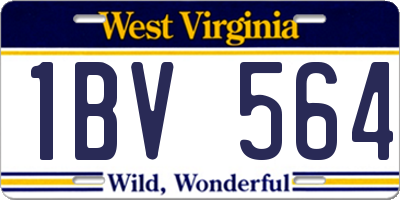 WV license plate 1BV564
