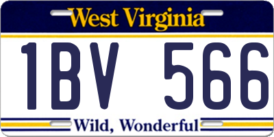 WV license plate 1BV566