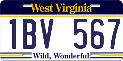 WV license plate 1BV567