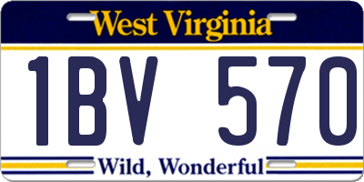 WV license plate 1BV570