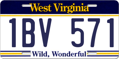 WV license plate 1BV571