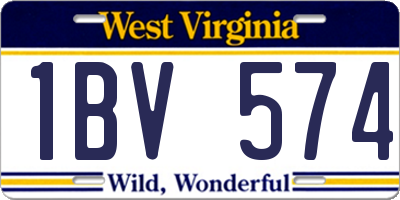 WV license plate 1BV574