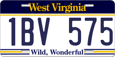 WV license plate 1BV575