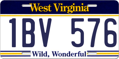 WV license plate 1BV576