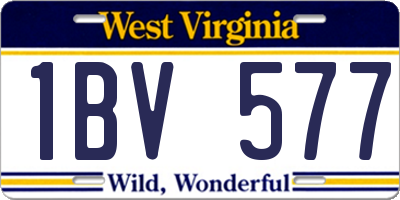 WV license plate 1BV577